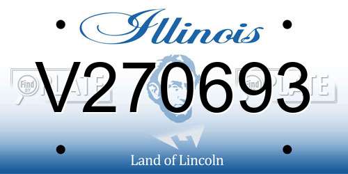 V270693 Illinois License Plate