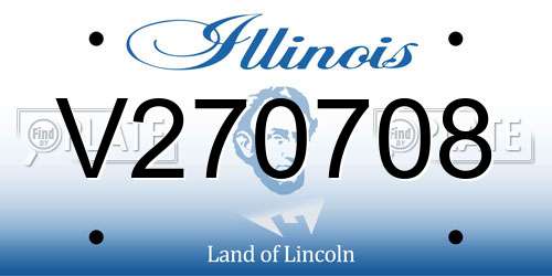V270708 Illinois License Plate