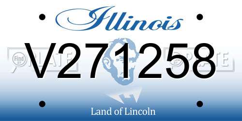 V271258 Illinois License Plate