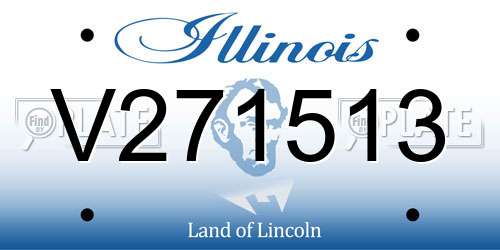 V271513 Illinois License Plate