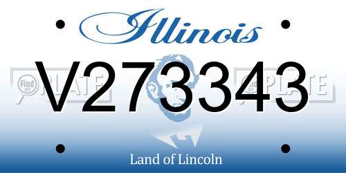 V273343 Illinois License Plate