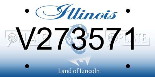 V273571 Illinois License Plate