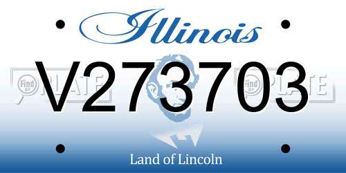 V273703 Illinois License Plate