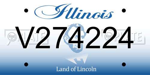 V274224 Illinois License Plate