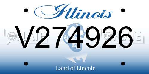 V274926 Illinois License Plate