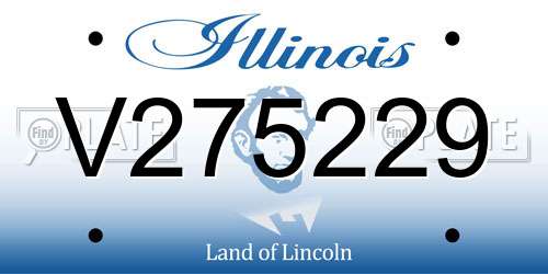 V275229 Illinois License Plate