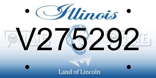 V275292 Illinois License Plate