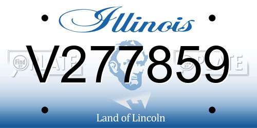 V277859 Illinois License Plate