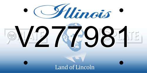 V277981 Illinois License Plate