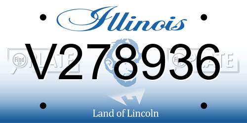 V278936 Illinois License Plate