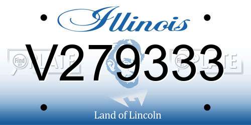 V279333 Illinois License Plate
