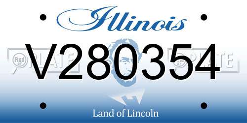 V280354 Illinois License Plate