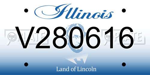 V280616 Illinois License Plate