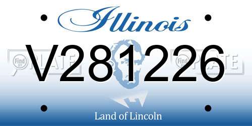 V281226 Illinois License Plate