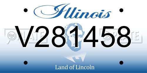 V281458 Illinois License Plate