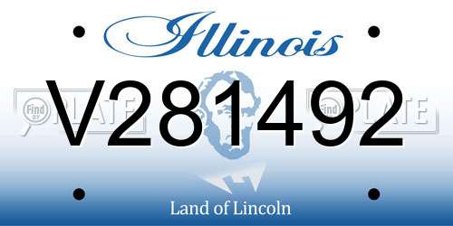 V281492 Illinois License Plate