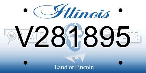 V281895 Illinois License Plate