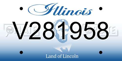 V281958 Illinois License Plate