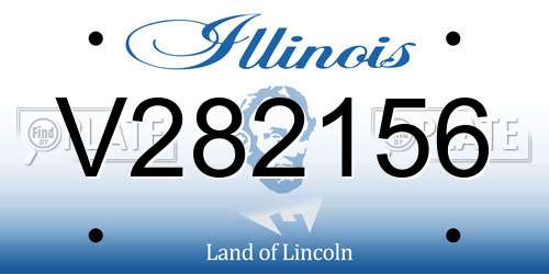 V282156 Illinois License Plate
