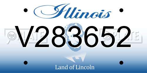 V283652 Illinois License Plate