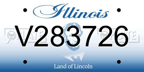 V283726 Illinois License Plate
