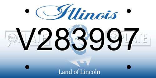 V283997 Illinois License Plate