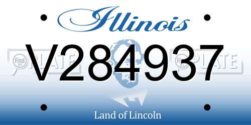 V284937 Illinois License Plate