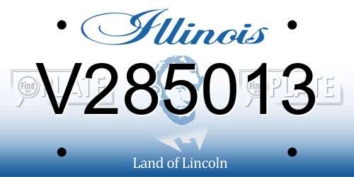 V285013 Illinois License Plate