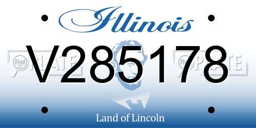 V285178 Illinois License Plate