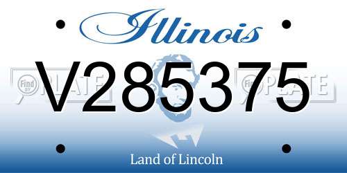 V285375 Illinois License Plate