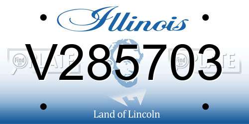 V285703 Illinois License Plate
