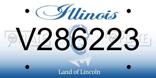V286223 Illinois License Plate