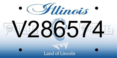 V286574 Illinois License Plate