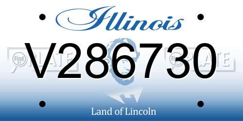 V286730 Illinois License Plate