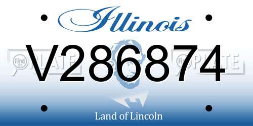 V286874 Illinois License Plate