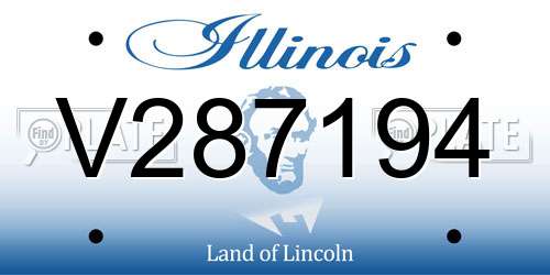 V287194 Illinois License Plate