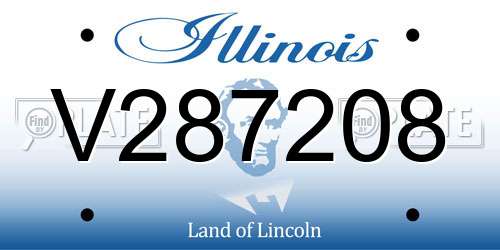 V287208 Illinois License Plate