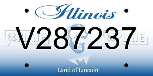 V287237 Illinois License Plate