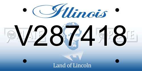 V287418 Illinois License Plate