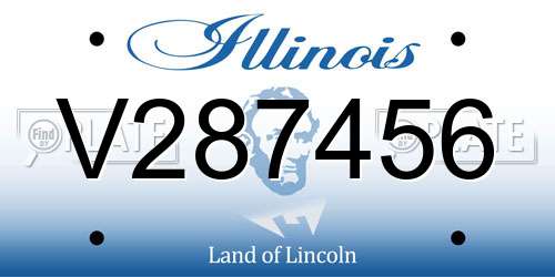 V287456 Illinois License Plate
