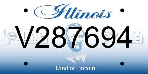 V287694 Illinois License Plate