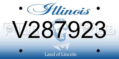 V287923 Illinois License Plate