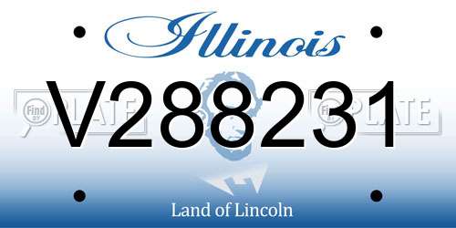 V288231 Illinois License Plate