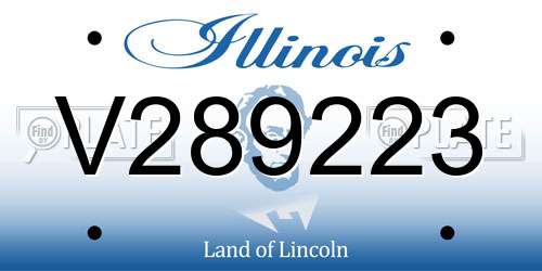 V289223 Illinois License Plate