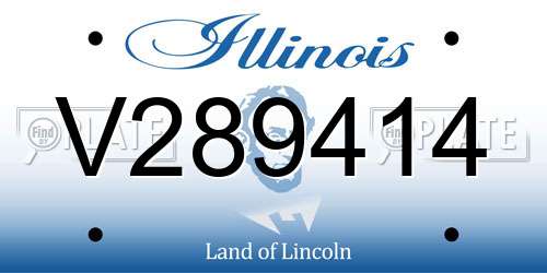 V289414 Illinois License Plate