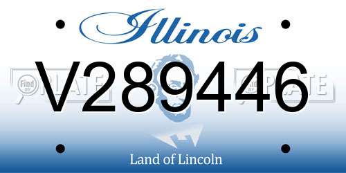 V289446 Illinois License Plate