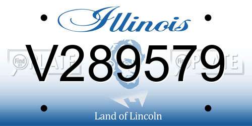 V289579 Illinois License Plate