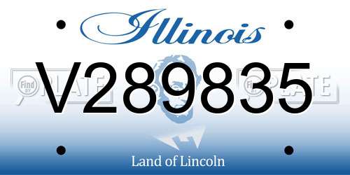 V289835 Illinois License Plate