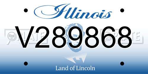 V289868 Illinois License Plate
