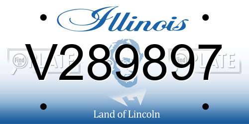 V289897 Illinois License Plate